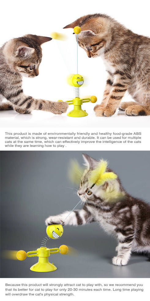 Cat Spring Interactive Chasing Feather Toys